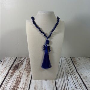 Lapis Beads Handmade Beaded Mala Necklace